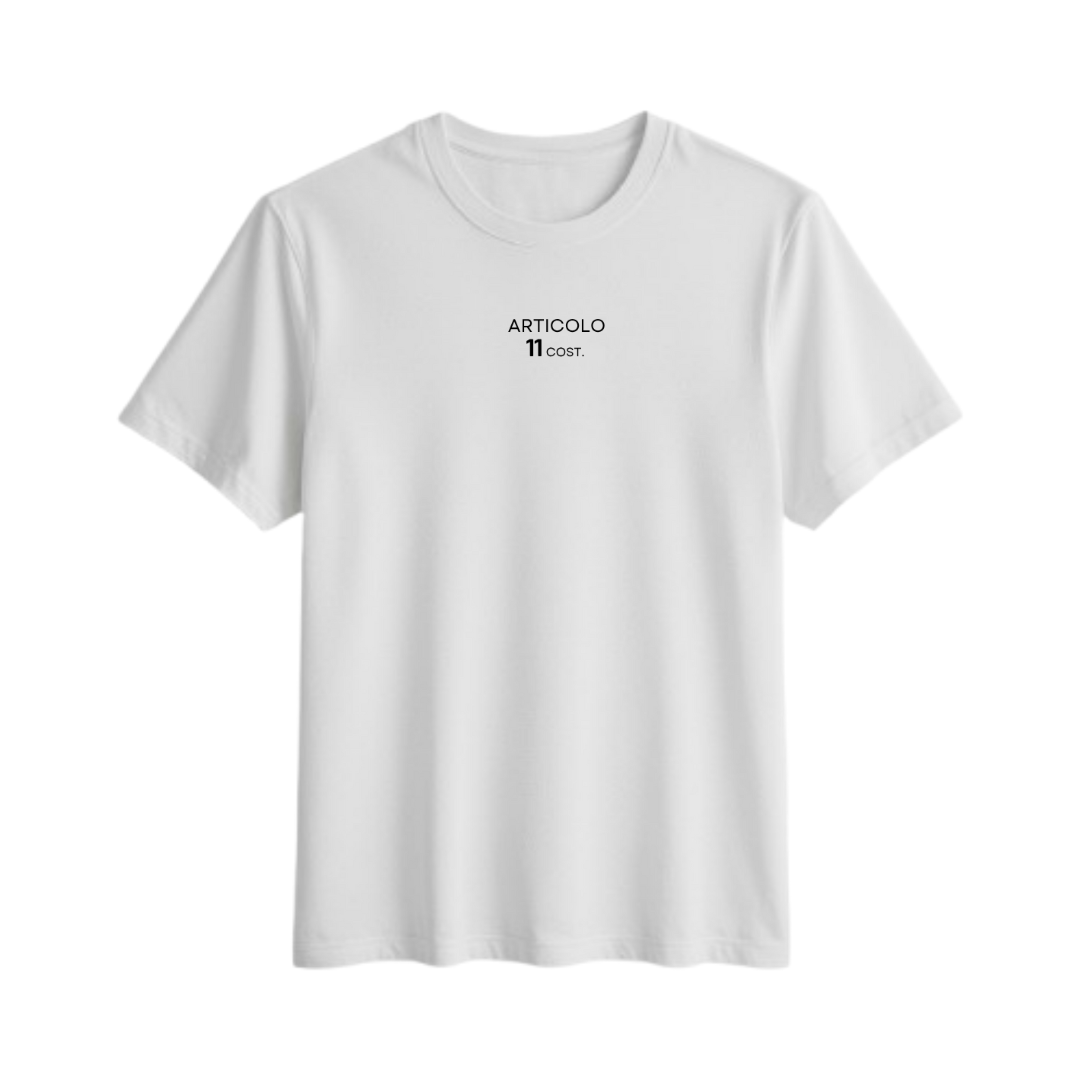 T-shirt articolo 11 cost. bianca